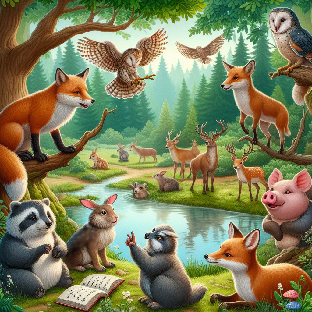 Die Tiere üben die Gebärdensprache.